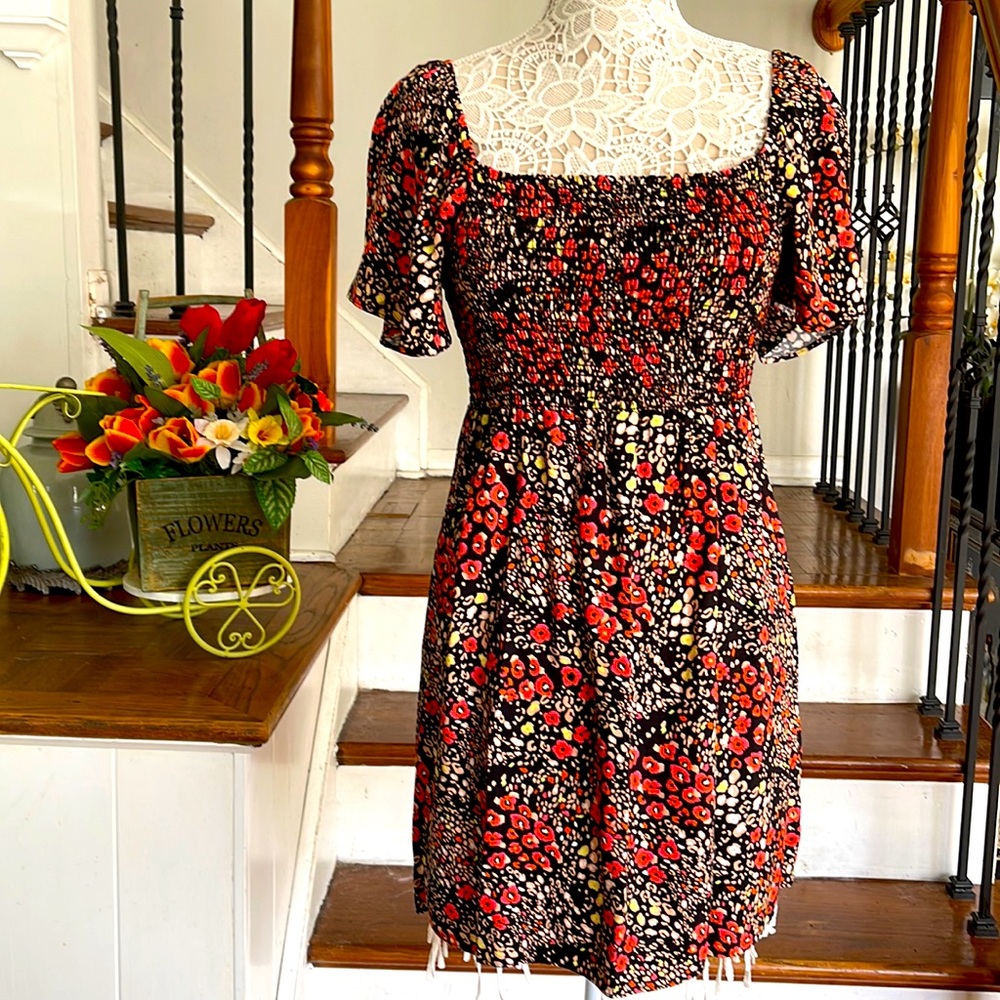 NWOT Soft rayonne smocked dress